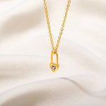 Personalized Tiny Heart Padlock Necklace with Birthstone Dainty Women Jewelry Valentine's Day Birthday Gift for Her