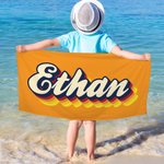 Personalized Colorful Multiple Shadows Name Quick Dry Oversized Beach Towel Summer Travel Essential Birthday Gift for Family Friends