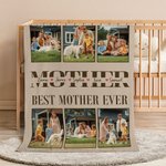 Personalized Photo Collage Soft Throw Blanket with Title and 1-6 Kid's Names Home Decor Mother's Day Birthday Gift for Mom Grandma Family