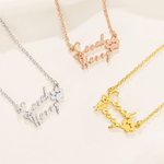 Personalised Paw Print 2 Names Necklace Pet Mom Jewellery Birthday Pet Loss Memorial Gift for Pet Owners Lovers