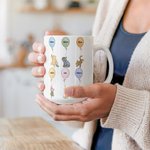 Personalized Classic Winnie the Pooh with His Friends Ceramic Coffee Mug with 1-12 Balloons and Names Mother's Day Birthday Gift for Grandma Mom