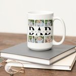 Henkilökohtainen rakkaus isä valokuvakollaasi 11 oz 15 oz valkoinen keraaminen kahvimuki 1-6 nimet syntymäpäivä isänpäivä lahja isälle