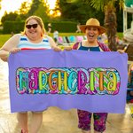 Asciugamano da spiaggia personalizzato con nome ad asciugatura rapida e oversize regalo di compleanno festa estiva e vacanze per lei