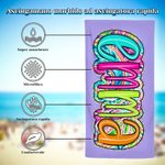 Asciugamano da spiaggia personalizzato con nome ad asciugatura rapida e oversize regalo di compleanno festa estiva e vacanze per lei