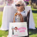 Henkilökohtainen morsian ja äiti sarjakuvahahmo Suuri kangas Kangas Kangaskassi nimi ja nahka kahva häät lahja naisille