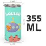 Gobelet 350 ml en Acier Inoxydable Personnalisé avec Nom et Motif Animal Deux Couvercles Cadeau Anniversaire Fête des Mères pour Enfant Nouvelle Maman