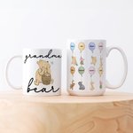 Personalized Classic Winnie the Pooh with His Friends Ceramic Coffee Mug with 1-12 Balloons and Names Mother's Day Birthday Gift for Grandma Mom