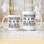 Henkilökohtainen rakkaus isä valokuvakollaasi 11 oz 15 oz valkoinen keraaminen kahvimuki 1-6 nimet syntymäpäivä isänpäivä lahja isälle