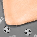 Personalized Multicolor Soccer Cartoon Character Soft Hooded Blanket with Name and Number Game Day Team Birthday Gift for Soccer Lovers