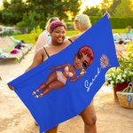 Gepersonaliseerde Zomermeisje Sneldrogende Microvezel Strandhanddoek met Naam en Geboortebloem Reizen Essentieel Verjaardagscadeau voor Vrouwen