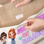 Henkilökohtainen äiti morsian sarjakuva merkkiä uudelleenkäytettäviä suuri Juutti Kangaskassi nimi häät vuosipäivä lahja naisille morsian äiti