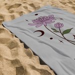 Henkilökohtainen Zodiac Flower Ylimitoitettu Quick Dry Beach Towel nimi kesäloma tarvikkeet Eläkkeelle siirtyminen lahja perheen ystävä