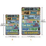 Personalized Colorful Welcome Grilling Chilling Metal Sign with Name and Place Wall Art Home Decoration Summer Party Housewarming Gift for Family