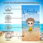 Personalisiertes Schnelltrocknendes Cartoon-Figur Kinder Strandtuch mit Namen Sommer Pool Party Strand Reise Zubehör Geburtstag Geschenk für Kinder