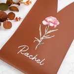 Personalized Birth Flower Leather Wine Bag with Name and Handle Protective Wine Accessories Birthday Dinner Party Gift for Wine Lover