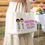 Henkilökohtainen morsian ja äiti sarjakuvahahmo Suuri kangas Kangas Kangaskassi nimi ja nahka kahva häät lahja naisille