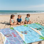 Personalisiertes Niedliches Wal Schildkröte Meerestier Surfer Strandtuch mit Namen Schnelltrocknend Reisezubehör Pool Party Geschenk für Kinder