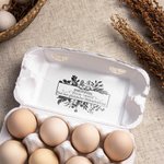 Personalisierter Huhn Eierkarton-Stempel mit Text Griff Papiertüten Stempel Bauernhof Freilandhaltung Hofladen Wochenmärkte Geschenk für Landwirte