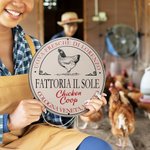 Insegna personalizzata in legno dal fascino rurale con testo del pollaio decorazione della fattoria regalo di inaugurazione per agricoltori