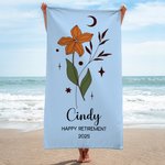 Henkilökohtainen Zodiac Flower Ylimitoitettu Quick Dry Beach Towel nimi kesäloma tarvikkeet Eläkkeelle siirtyminen lahja perheen ystävä