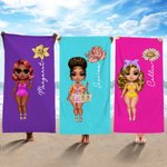 Gepersonaliseerde Zomermeisje Sneldrogende Microvezel Strandhanddoek met Naam en Geboortebloem Reizen Essentieel Verjaardagscadeau voor Vrouwen