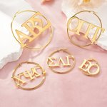 Pendientes de aro con letras griegas personalizados Sorority Bid Day College Graduation Gift for New Sorority Members Friends Girls