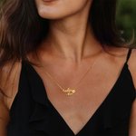 Personalised Paw Print 2 Names Necklace Pet Mom Jewellery Birthday Pet Loss Memorial Gift for Pet Owners Lovers