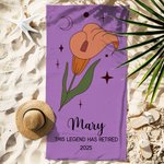 Henkilökohtainen Zodiac Flower Ylimitoitettu Quick Dry Beach Towel nimi kesäloma tarvikkeet Eläkkeelle siirtyminen lahja perheen ystävä