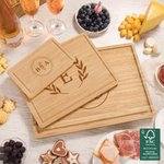 Planche à découper pour charcuterie en bambou FSC avec rainure pour le jus de fruit Cadeau de mariage pour la famille et les amis