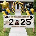 Personlig Graduation Cap Class Of 2025 Graduation Photo Banner med text och år Graduation Party Gift för Graduates
