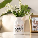 Vaso in ceramica personalizzato con 1-12 fiori di nascita titolo e testo regalo di compleanno Festa della Mamma e casa nuova per mamme e nonne