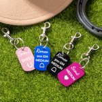 Personalized Multicolor Horseshoe Snowflake Icon Name ID Horse Blanket Tag with Snap Clip  Horse Harness Decor Birthday Gift for Horse Owners