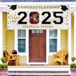 Personlig Graduation Cap Class Of 2025 Graduation Photo Banner med text och år Graduation Party Gift för Graduates