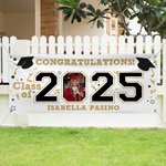 Personlig Graduation Cap Class Of 2025 Graduation Photo Banner med text och år Graduation Party Gift för Graduates