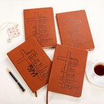 Personalized Cross of God Bible Verse A5 Leather Cover Notebook with Name Study Supplies Birthday Prayer Religious Gift for Family Friends