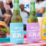 Personalized In My Birthday Era Star Beer Can Cooler Sleeve with Name Set of 12 Drinking Accessories Birthday Gift for Family Friends