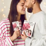 Personalized Love Tree Heart Gesture Cartoon Character Building Brick Puzzles with Name and Date Valentine's Day Anniversary Gift for Couple