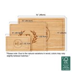 Planche à découper pour charcuterie en bambou FSC avec rainure pour le jus de fruit Cadeau de mariage pour la famille et les amis