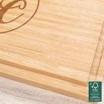 Planche à découper pour charcuterie en bambou FSC avec rainure pour le jus de fruit Cadeau de mariage pour la famille et les amis