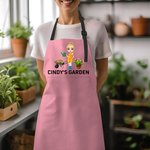 Tablier personnalisé Bonsai Gardening Cartoon Character avec nom Cadeau de fête des mères Cadeau d'anniversaire pour les femmes passionnées de jardinage
