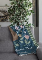 Personalized Love You Lots Mama Bear Floral Soft Throw Blanket with 1-6 Names and Text Home Decor Mother's Day Birthday Gift for Mom Grandma