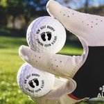 Personalized New Golf Buddy Baby Footprints Pregnancy Announcement Golf Ball with Date Funny Father's Day Birthday Gift for Dad Grandpa