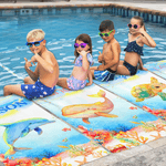 Personalized Cute Dolphin Jellyfish Marine Animals Quick Dry Oversized Beach Towel with Name Summer Vacation Accessory Birthday Gift for Kids