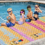 Personalized Ice Cream Drip Cartoon Quick Dry Oversized Microfiber Beach Towel with Name Summer Travel Essentials Birthday Gift for Family Friends