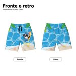 Pantaloncini da spiaggia personalizzati con animali marini in stile cartone animato con coulisse e nome surfing estate viaggio regalo per ragazzi