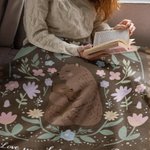 Personalized Love You Lots Mama Bear Floral Soft Throw Blanket with 1-6 Names and Text Home Decor Mother's Day Birthday Gift for Mom Grandma