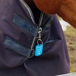 Personalized Multicolor Horseshoe Snowflake Icon Name ID Horse Blanket Tag with Snap Clip  Horse Harness Decor Birthday Gift for Horse Owners