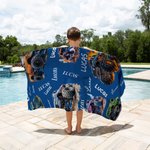 Personalized Multicolor Cartoon Off-road Vehicle Oversized Quick Dry Beach Towel with Name Summer Essentials Beach Party Birthday Gift for Kids