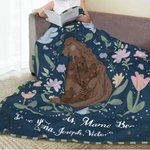 Personalized Love You Lots Mama Bear Floral Soft Throw Blanket with 1-6 Names and Text Home Decor Mother's Day Birthday Gift for Mom Grandma