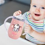 Personalized Cute Fantasy Unicorn Bear Animal 10 oz Insulated Sippy Cup with Name and Handle Baby Shower Birthday Gift for Toddler Kid